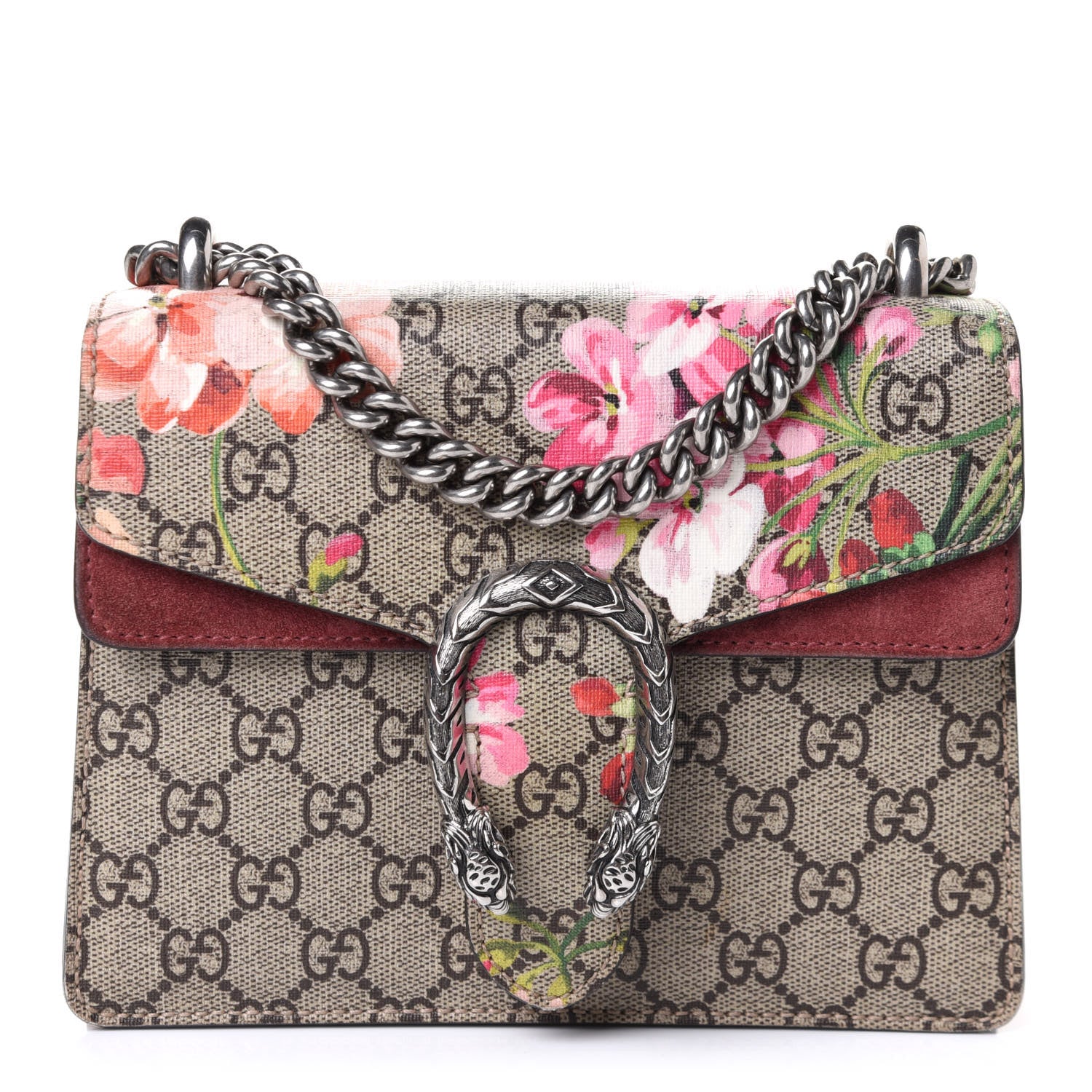 Gucci GG Supreme Monogram Blooms Mini Dionysus Shoulder Bag Beige Multicolor Dry Rose 1 of 5