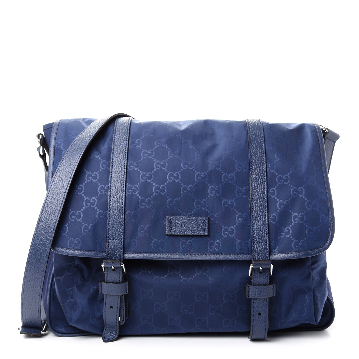 Gucci Nylon Monogram Double Buckle Flap Messenger Bag Tide 1 of 8