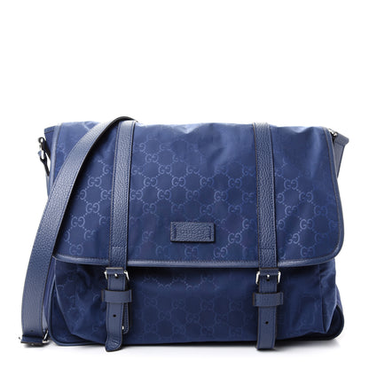 Gucci Nylon Monogram Double Buckle Flap Messenger Bag Tide 1 of 8
