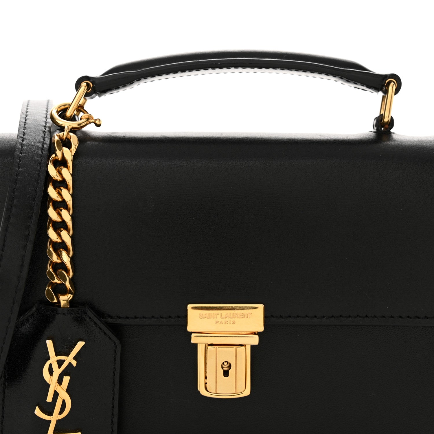 Saint Laurent Calfskin Mini High School Satchel Black 9 of 12