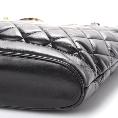 Chanel Lambskin Quilted Shopper Tote Black 9 of 9