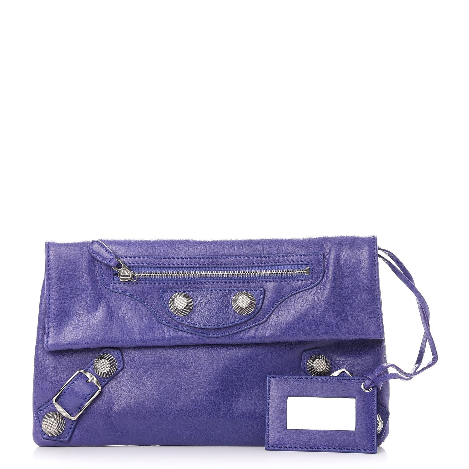 Balenciaga Agneau Giant 21 Silver Hardware Envelope Clutch Bag Bleu Lavande 1 of 9