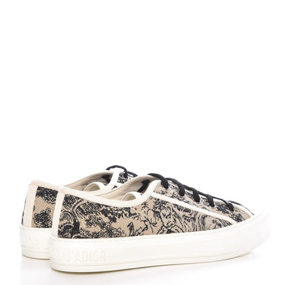 Christian Dior Canvas Toile De Jouy Embroidered Womens Walk'N'Dior Low Top Sneakers 39 Black 4 of 8