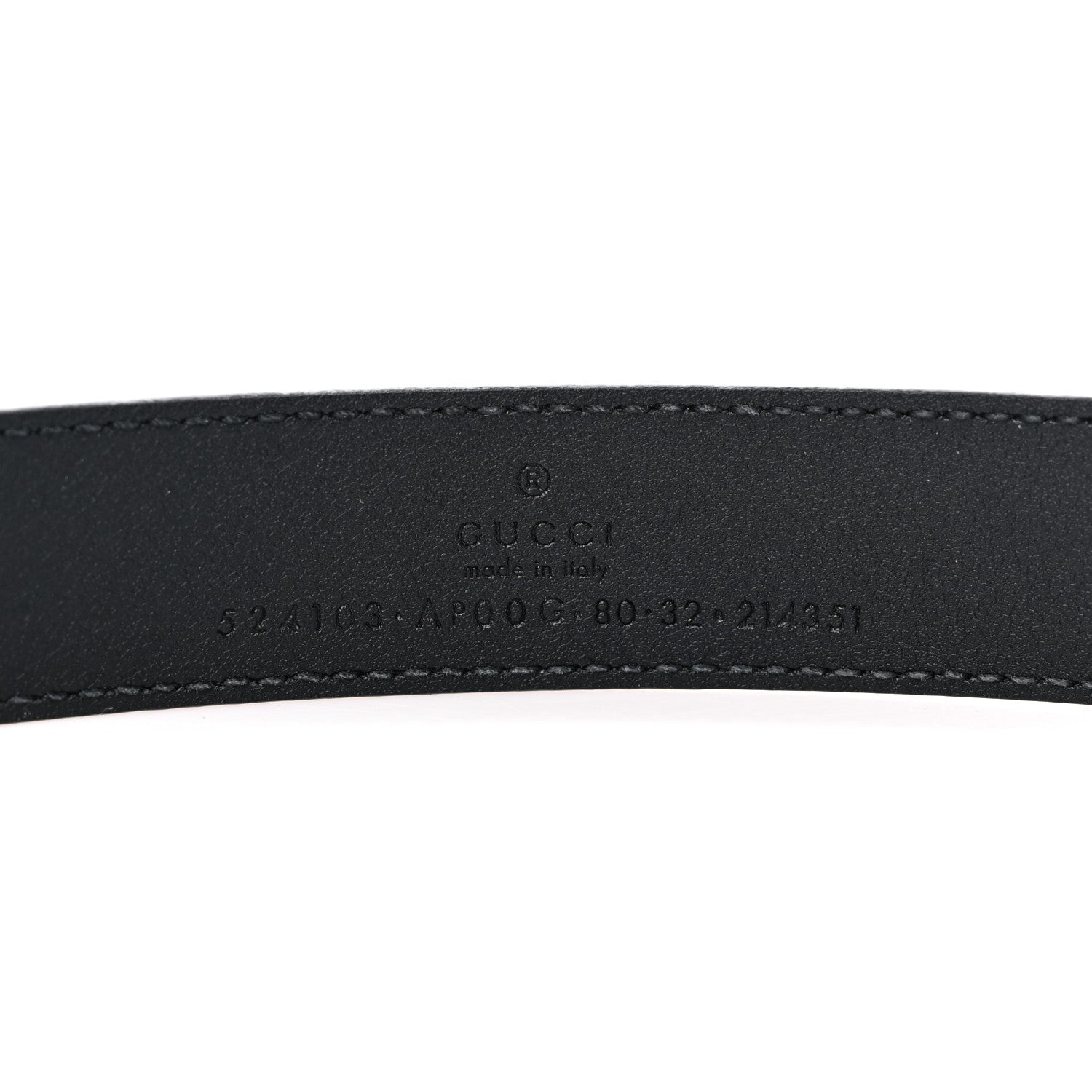 Gucci Moon Calfskin Torchon Double G 25mm Belt 80 32 Black 3 of 6