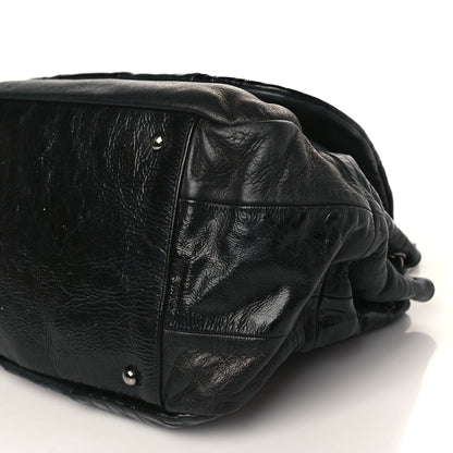 Chanel Lambskin Patent Calfskin Brooklyn Patchwork Accordion Flap Black 8 of 10