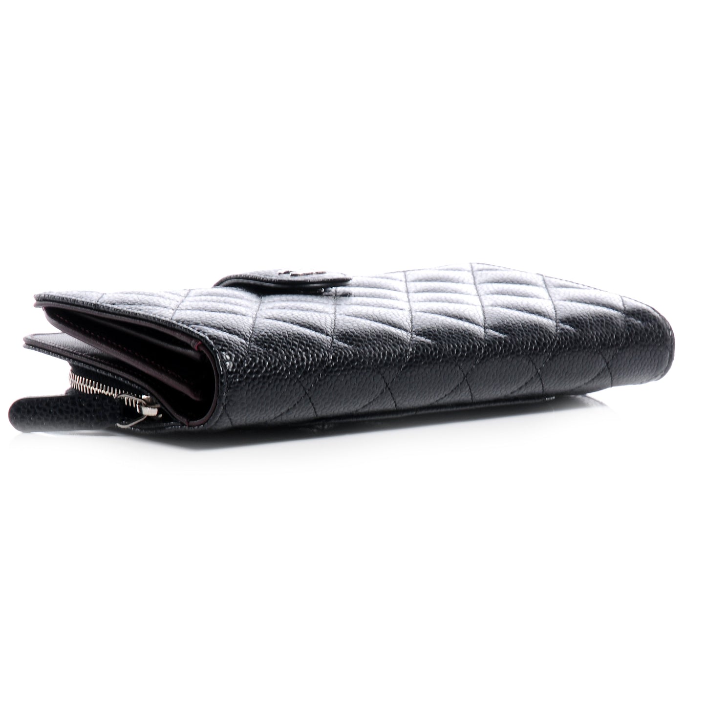 Caviar Quilted CC French Wallet Black