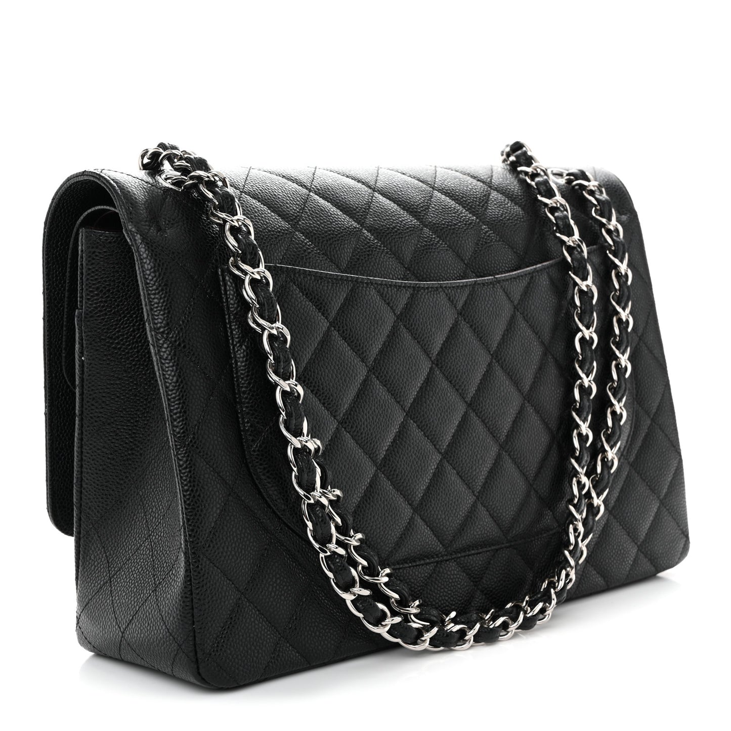 Caviar Quilted Maxi Double Flap Black