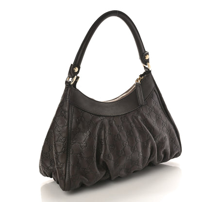 Gucci Guccissima Small D Gold Ring Shoulder Bag Chocolate Brown 2 of 9
