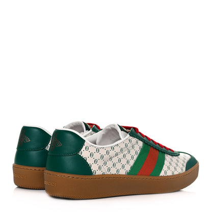 Gucci X DAPPER DAN Calfskin Suede GG Micro Monogram G74 Sneakers 36.5 Emerald Mystic White 4 of 10