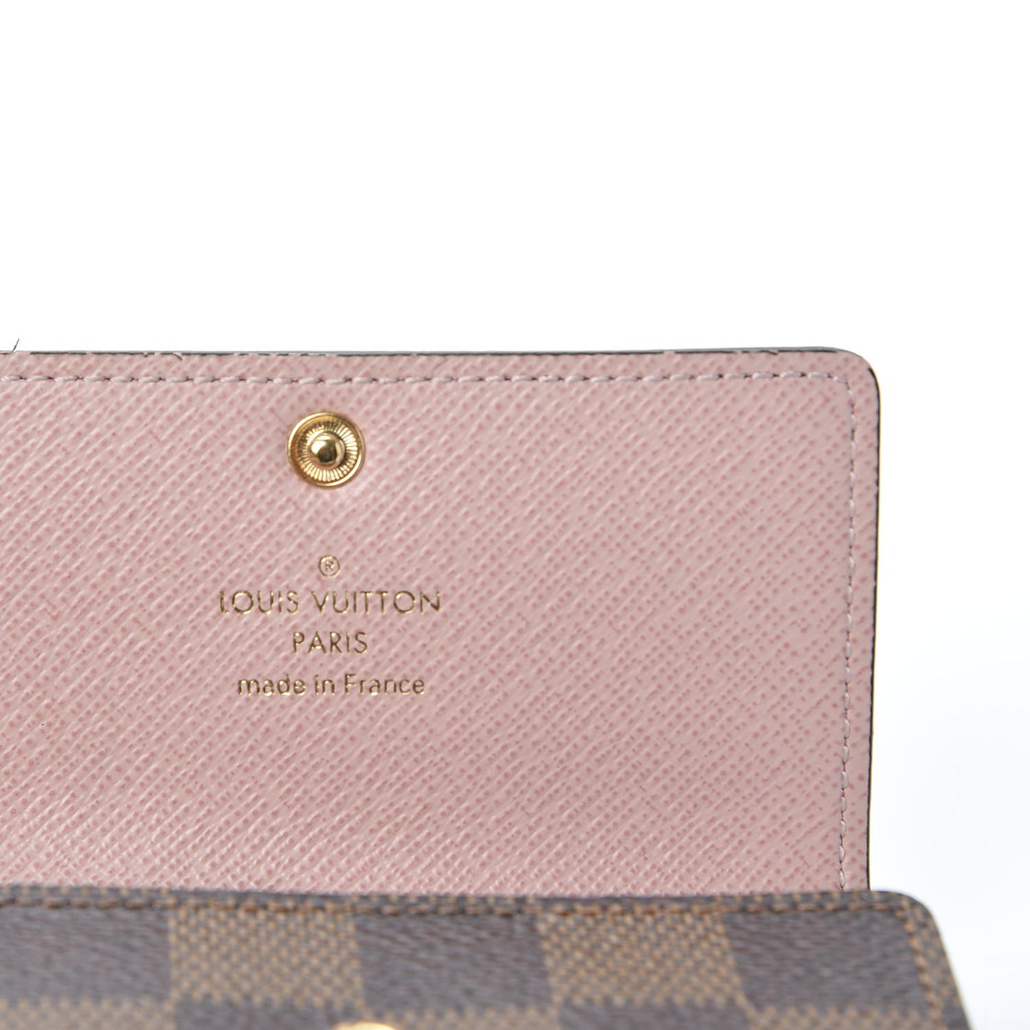 Damier Ebene Multicles 6 Key Holder Rose Ballerine