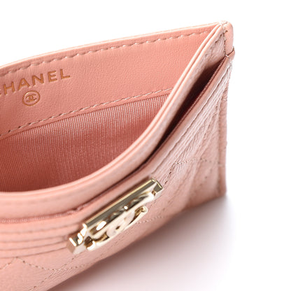 Chanel Caviar Quilted Boy Card Holder Light Pink 7 of 10