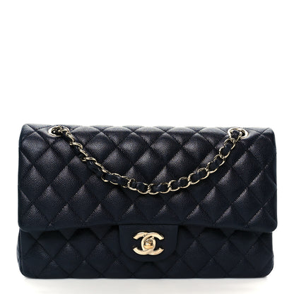Chanel Caviar Quilted Medium Double Flap Navy 1 of 21