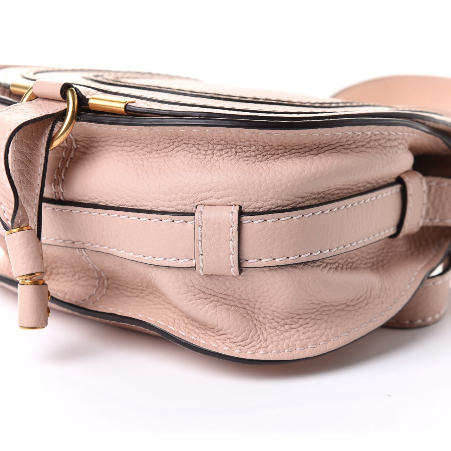 Calfskin Marcie Round Crossbody Bag Blush Nude