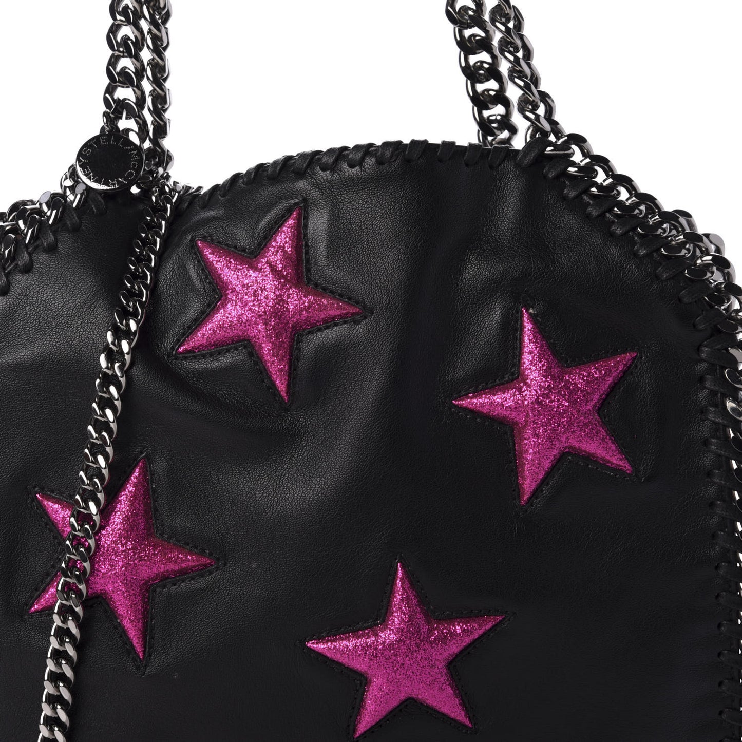 Eco Alter Nappa Embossed Mini Star Falabella Tote Black Pink