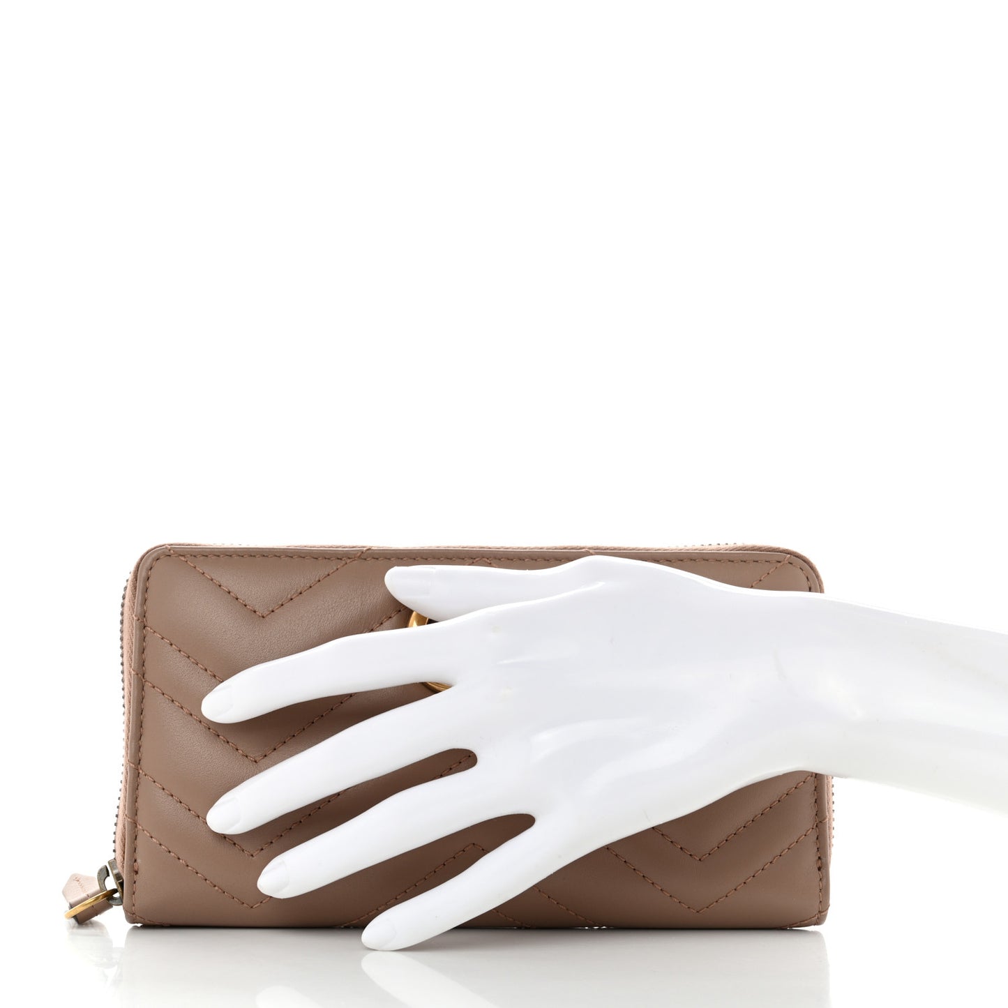 Calfskin Matelasse GG Marmont Zip Around Wallet Porcelain Rose