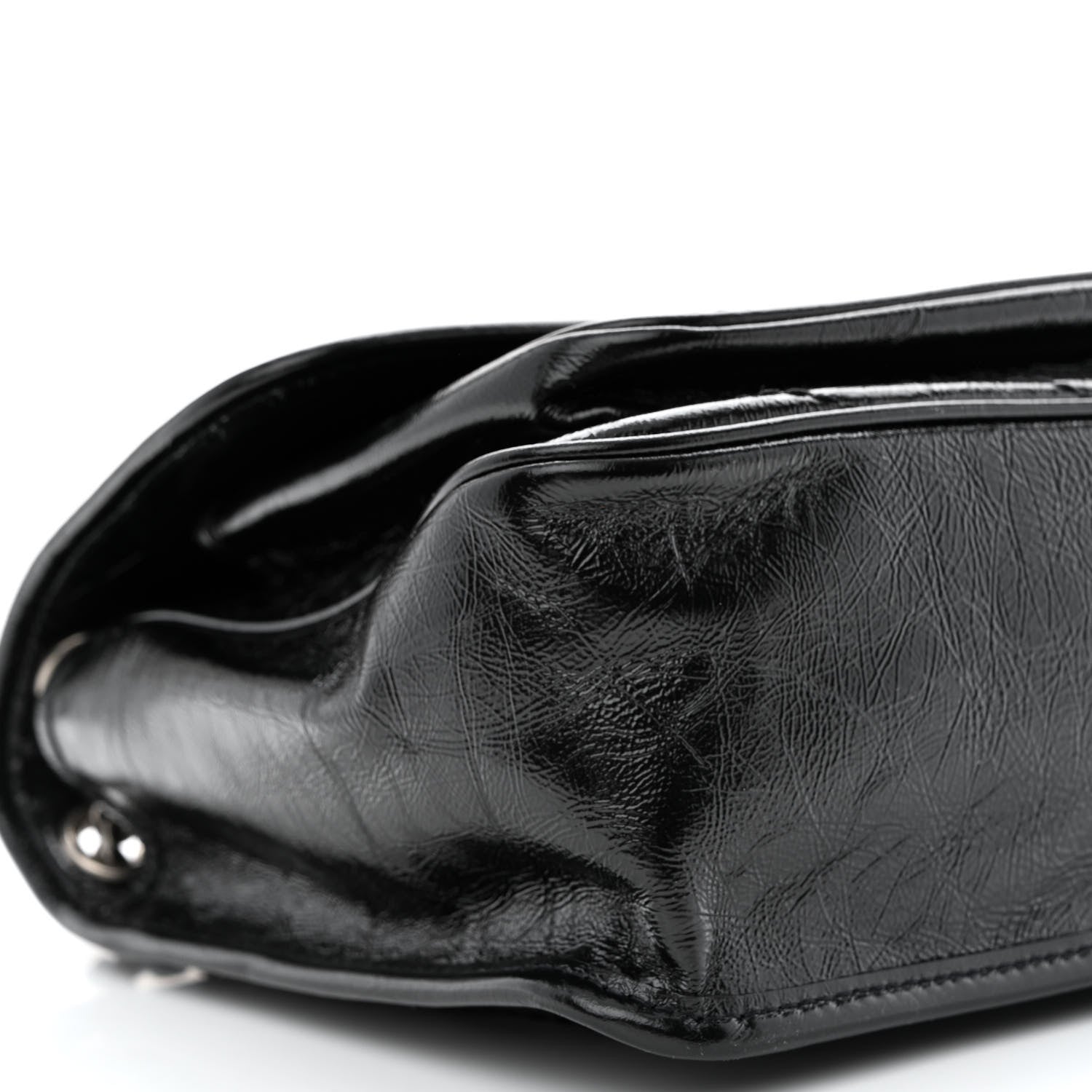 Saint Laurent Crinkled Calfskin Matelasse Monogram Medium Niki Chain Satchel Black 9 of 10