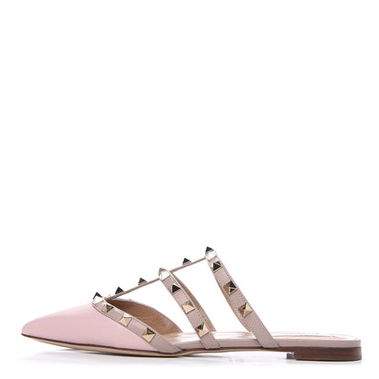 Valentino Garavani Nappa Rockstud Flat Cage Mules 37 Water Rose Poudre 1 of 10