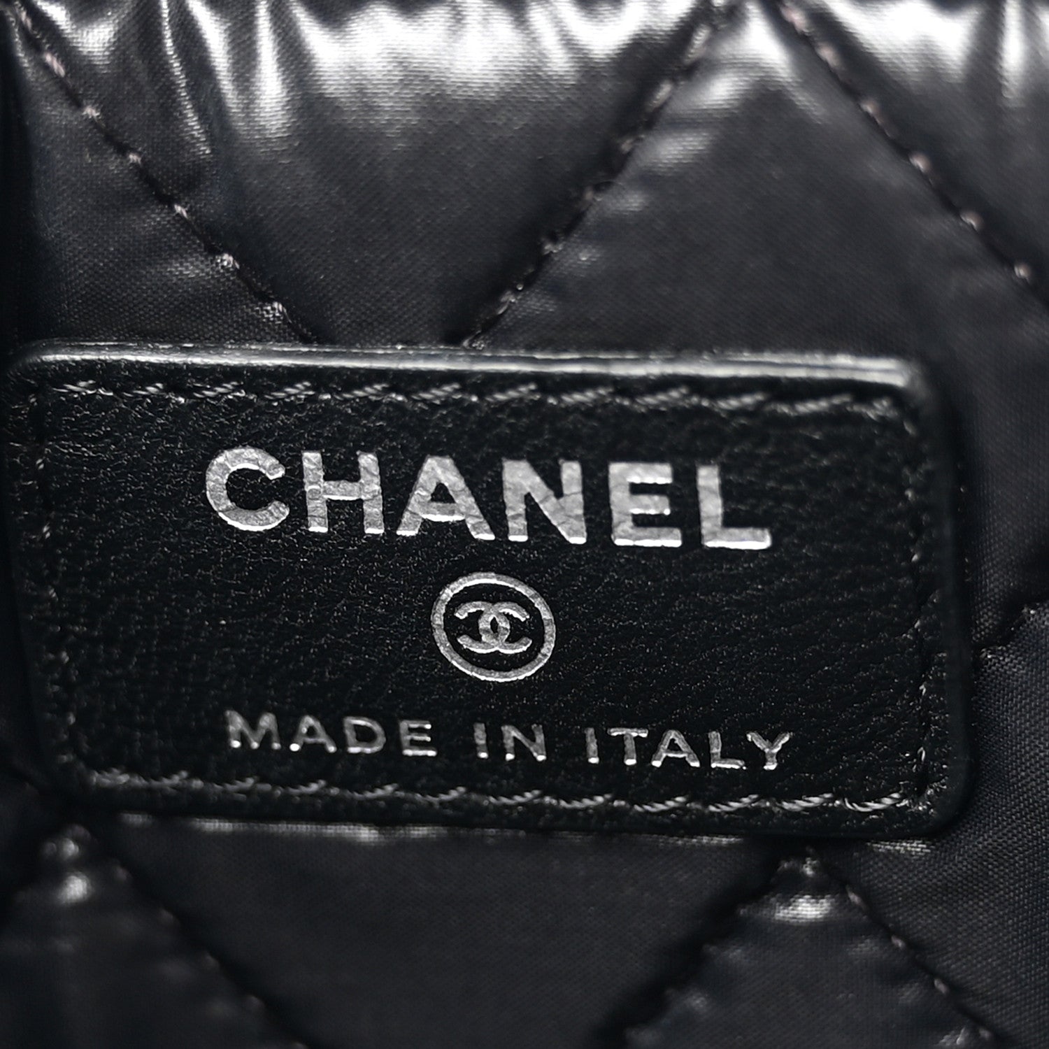 Chanel Patent Calfskin Quilted Beauty CC Clutch Black 6 of 8