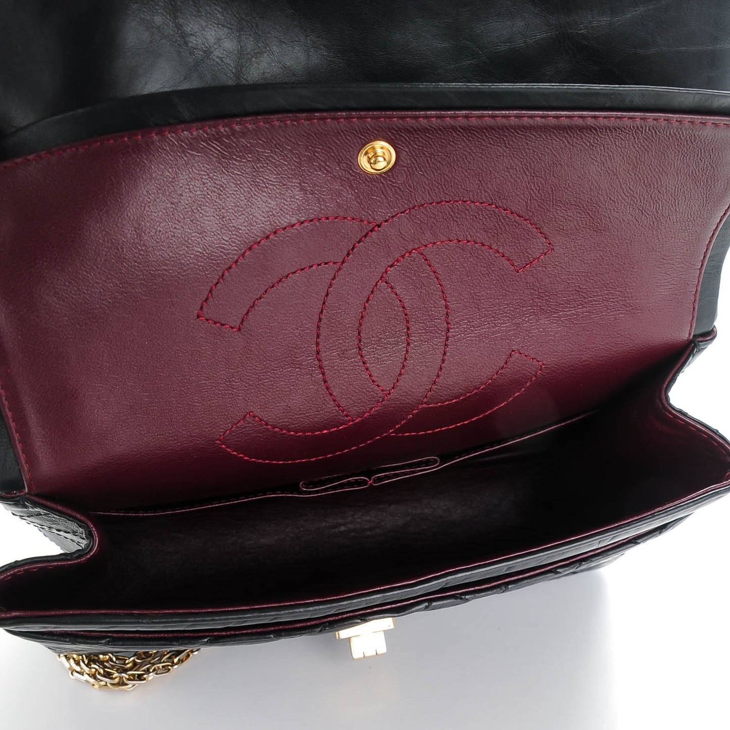 Aged Calfskin Quilted 2.55 Reissue 225 Flap Black