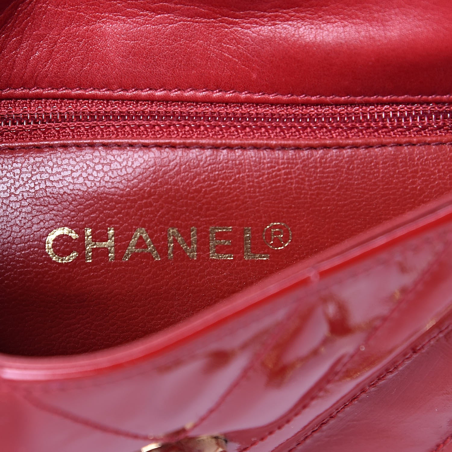 Chanel Patent Quilted Chevron Mini Flap Bag Red 6 of 15