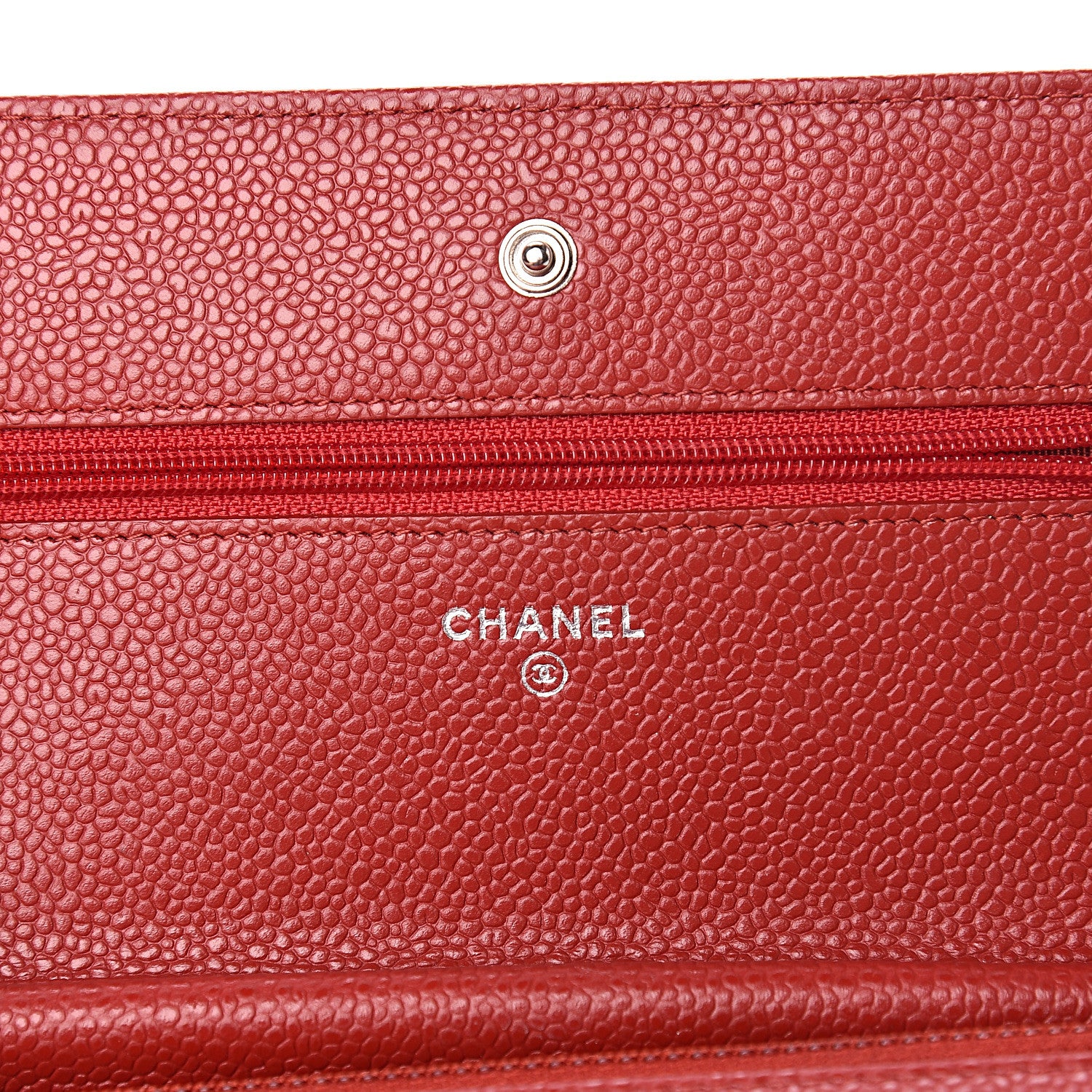 Chanel Caviar Quilted Wallet on Chain WOC Red 6 of 12