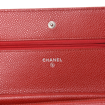 Chanel Caviar Quilted Wallet on Chain WOC Red 6 of 12