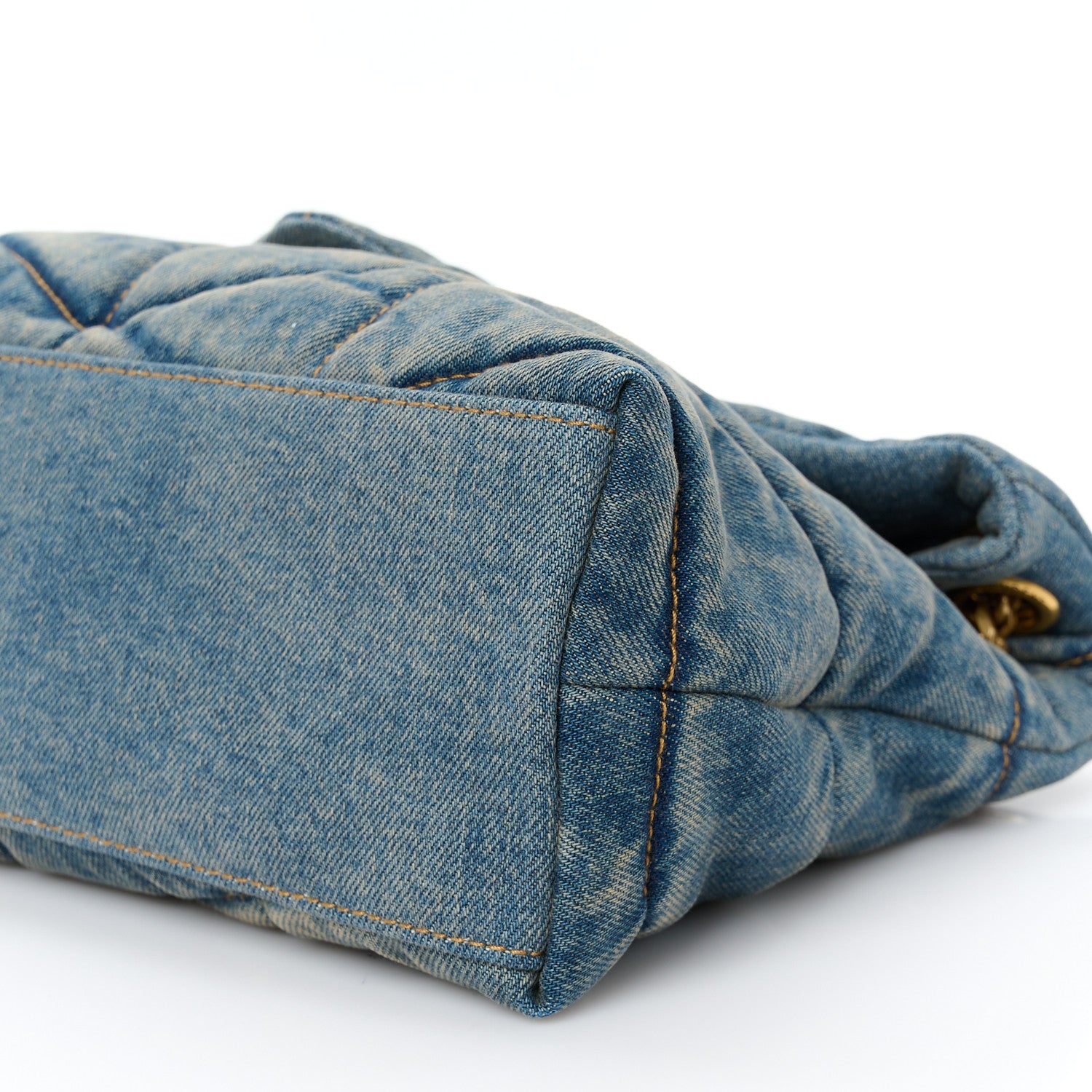 Saint Laurent Denim Quilted Small Loulou Puffer Monogram Chain Satchel Blue Cinnamon 10 of 10