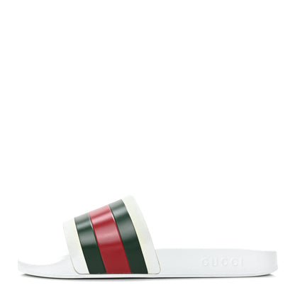 Gucci Rubber Web Mens Pool Slide Sandals 11 Great White 1 of 9