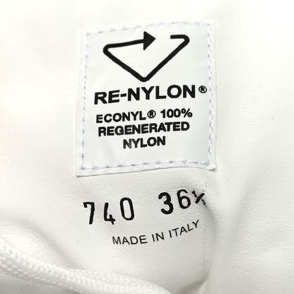 Prada Re-Nylon Gabardine Rubber Triangle Logo Quilted Womens Rush Piuma 50mm Mid Sneakers 36.5 Alabastro 6 of 9