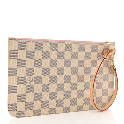 Louis Vuitton Damier Azur Neverfull MM GM Pochette Rose Ballerine 3 of 6