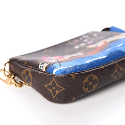Louis Vuitton Monogram 2019 Christmas Animation Mini Venice Pochette Accessories Blue 6 of 8