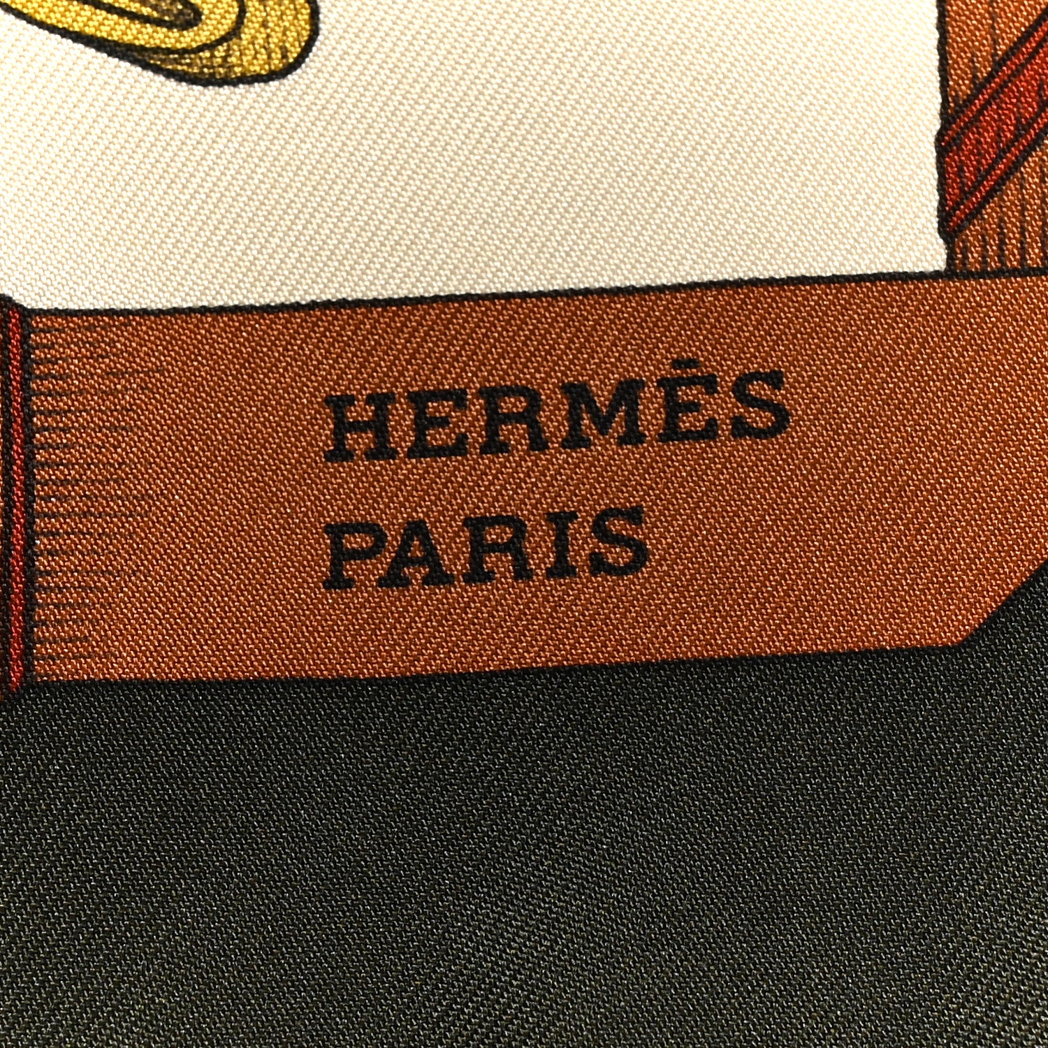 Hermes Silk Les Cheveaux Dechaines Scarf 90 Ivoire Vert Loden Vieil Or 2 of 5