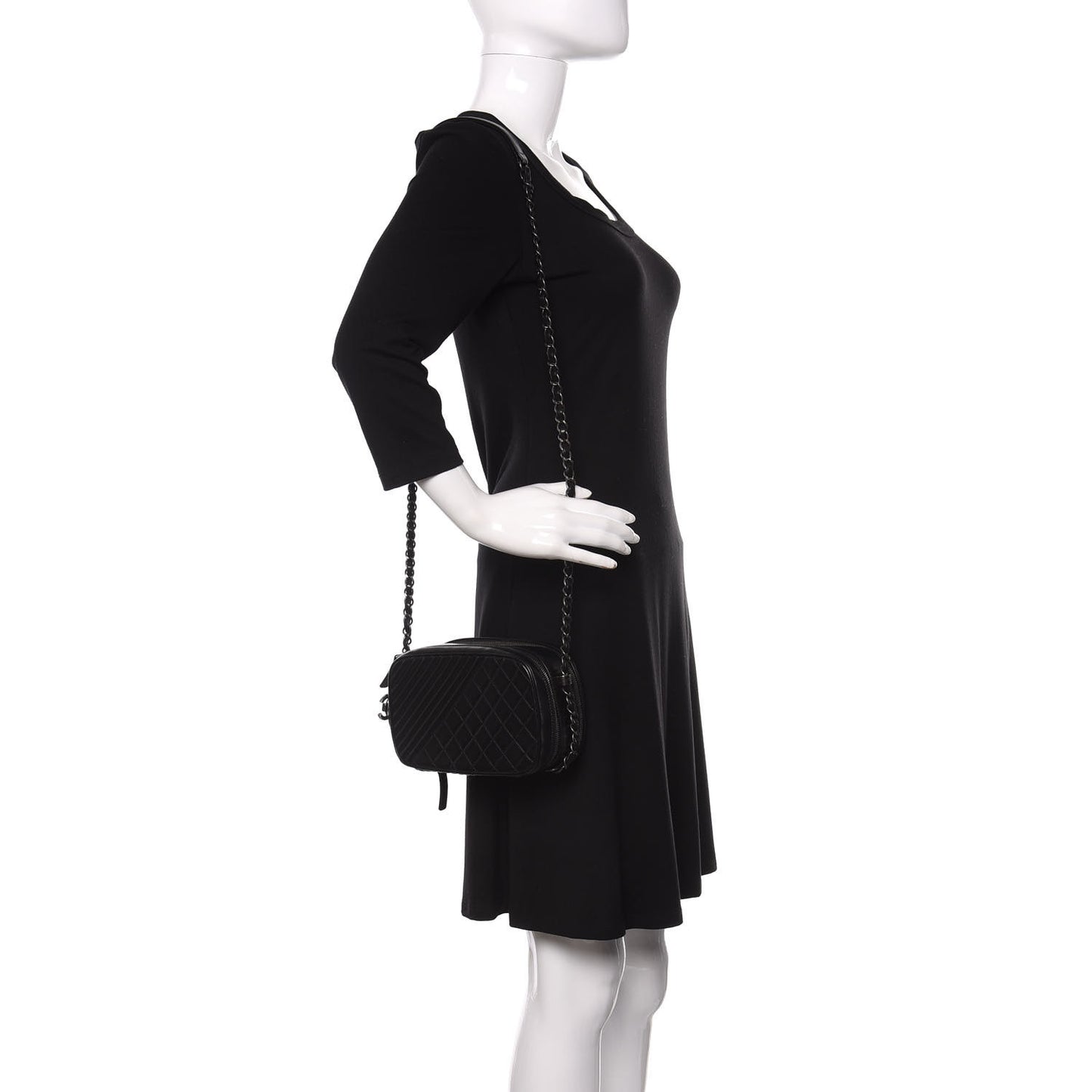 Lambskin Small Coco Boy Camera Case Black