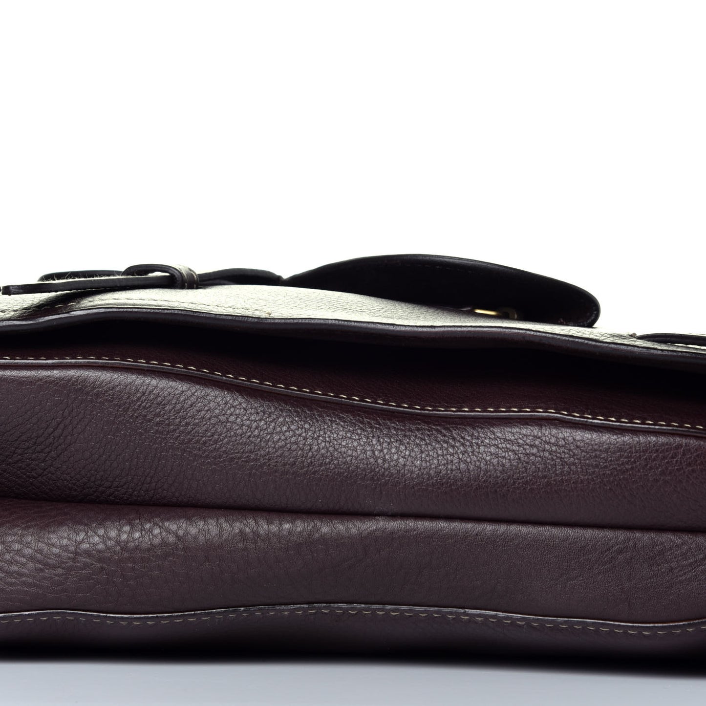 Calfskin Baudrier Saddle Bag Dark Brown