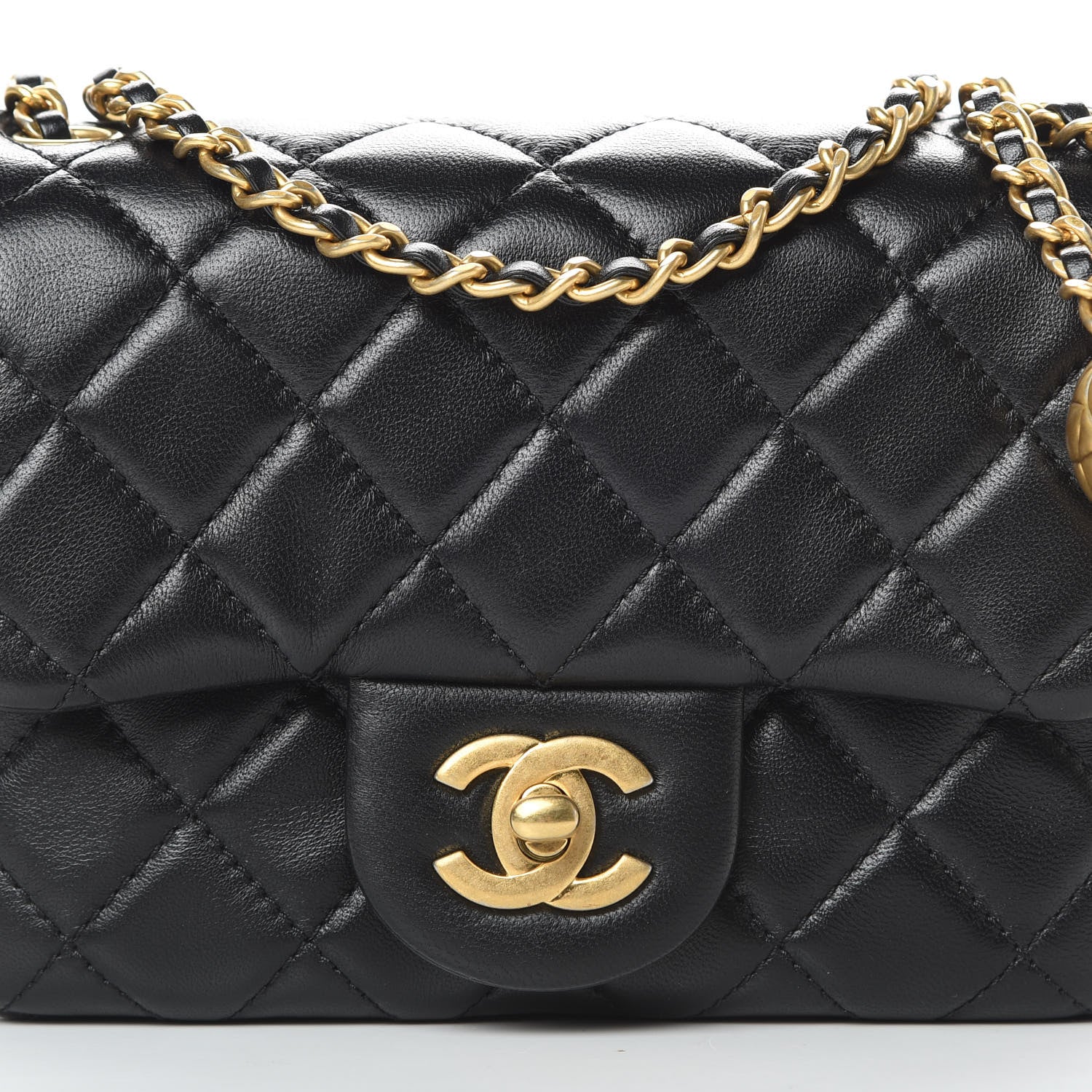 Chanel Lambskin Quilted Mini Pearl Crush Flap Black 8 of 13