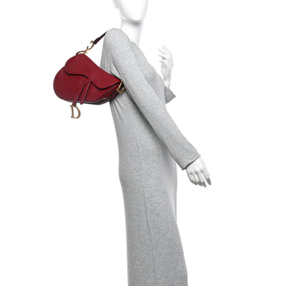 Christian Dior Grained Calfskin Saddle Bag Red 2 of 10