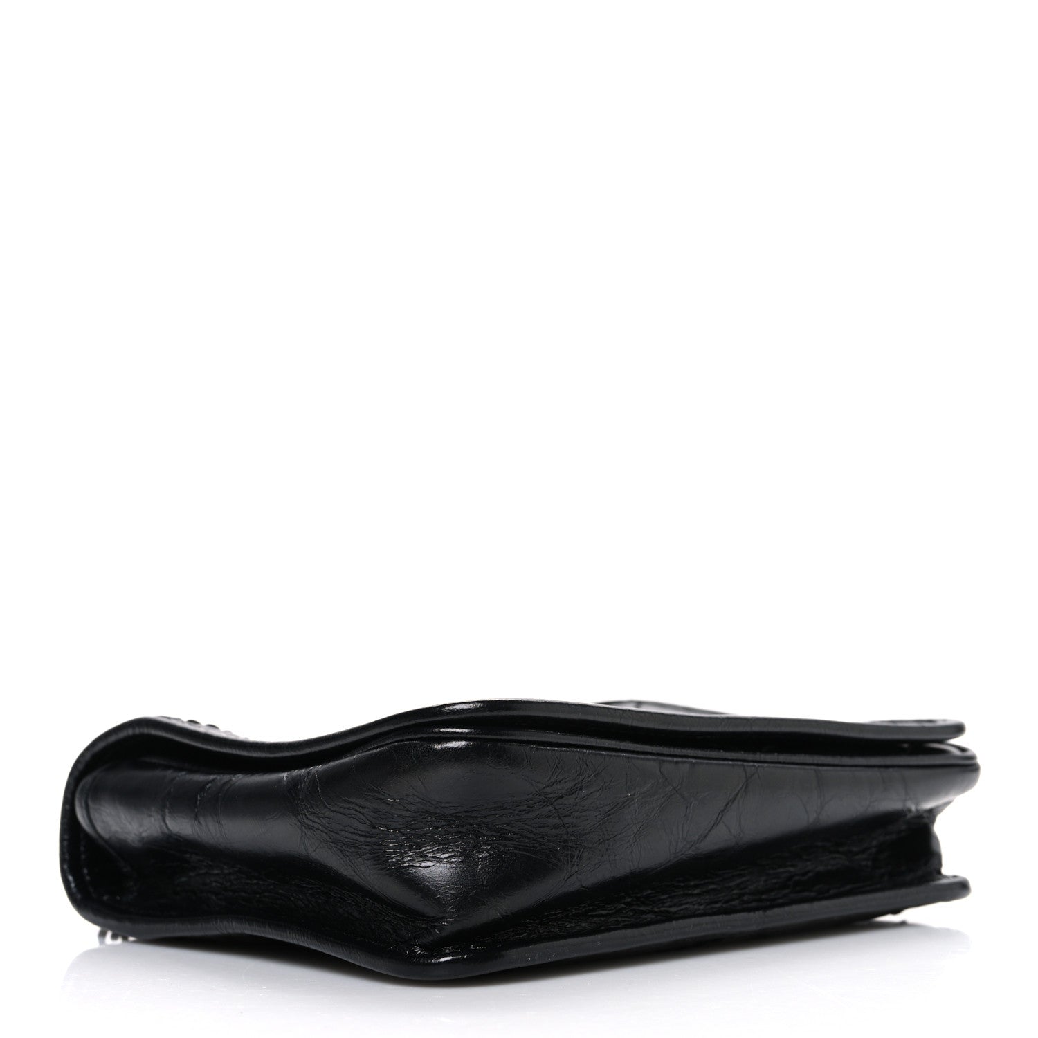 Saint Laurent Crinkled Calfskin Matelasse Monogram Niki Chain Wallet Black 4 of 10