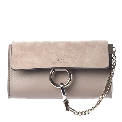 Chloe Suede Calfskin Mini Faye Shoulder Bag Motty Grey 1 of 7