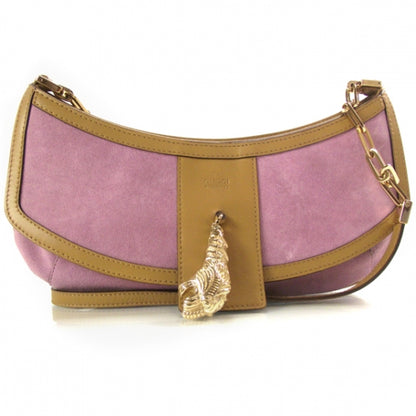 Gucci Suede Tiger Charm Shoulder Bag Pink 1 of 11