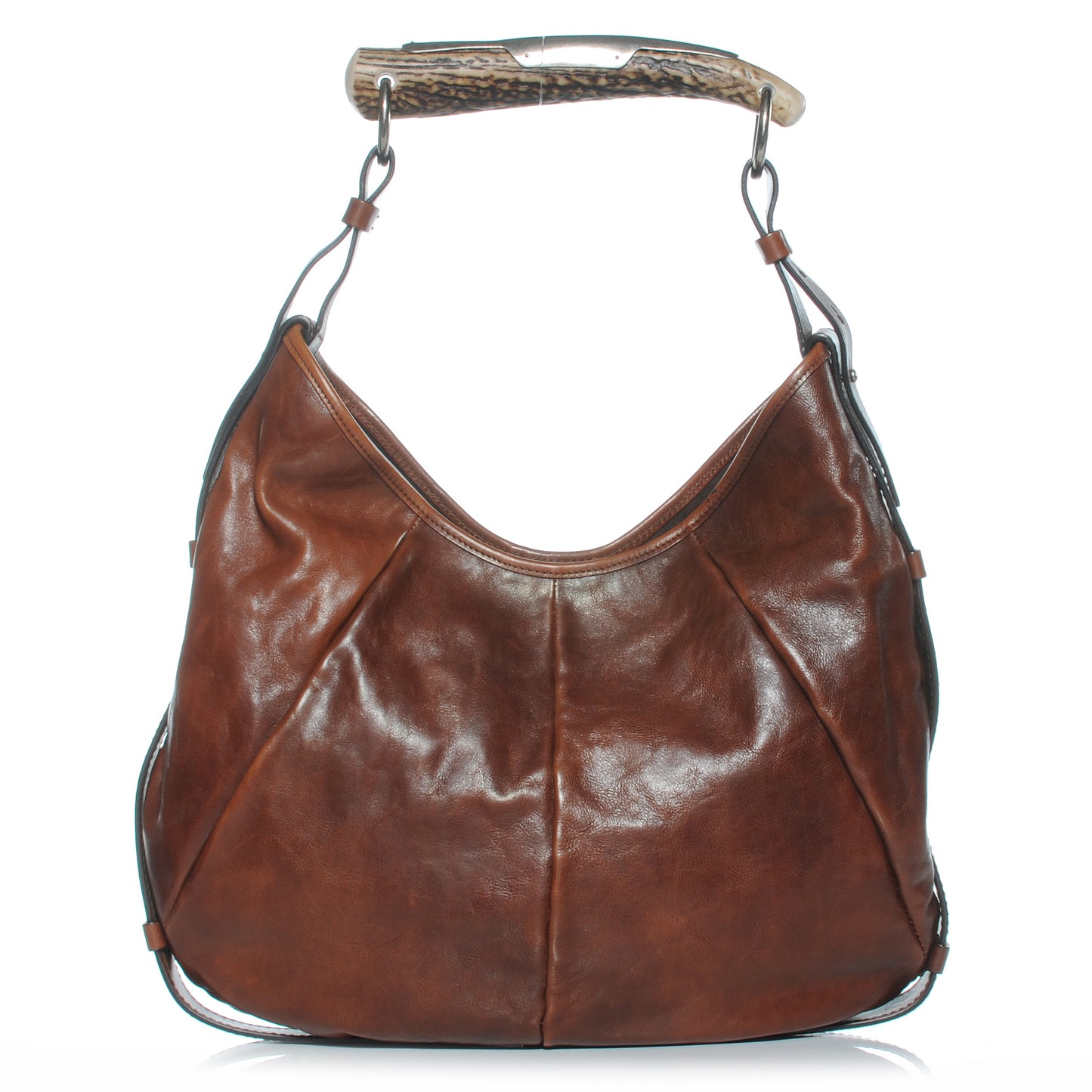 Buffalo Leather Medium Mombasa Horn Bag Cognac