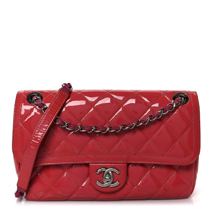 Chanel Patent Quilted Large Coco Shine Flap Pink 1 of 11
