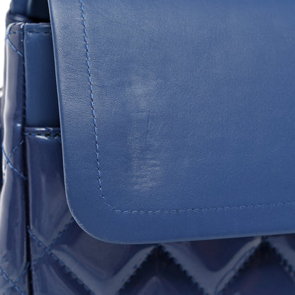 Chanel Patent Quilted Maxi Double Flap Blue 7 of 9