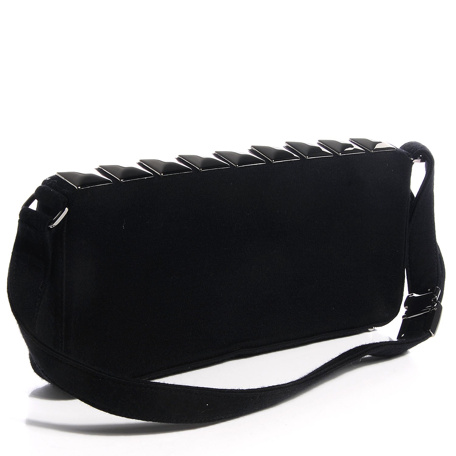 Chanel Jersey CC Pyramid Stud Flap Black 3 of 7