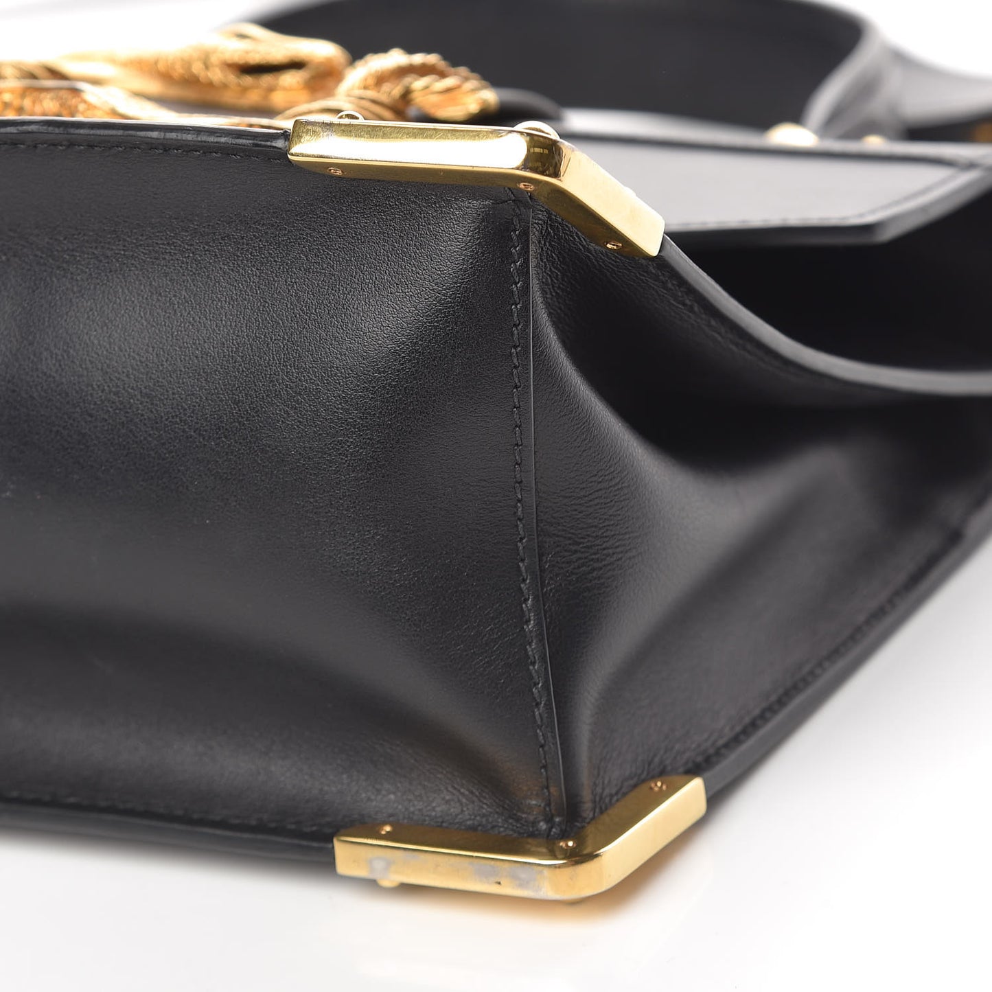 City Calf Saffiano Animalier Top Handle Bag Black