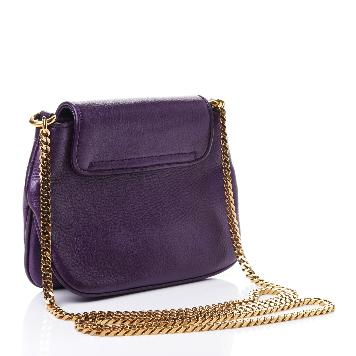 Metallic Pebbled Calfskin Small 1973 Chain Shoulder Bag Purple