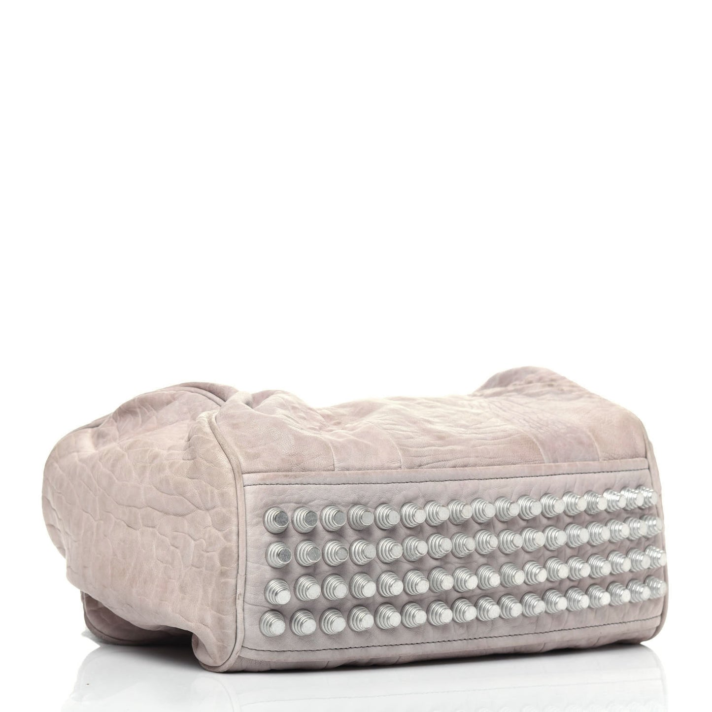 Pebbled Lambskin Rocco Silver Hardware Grey