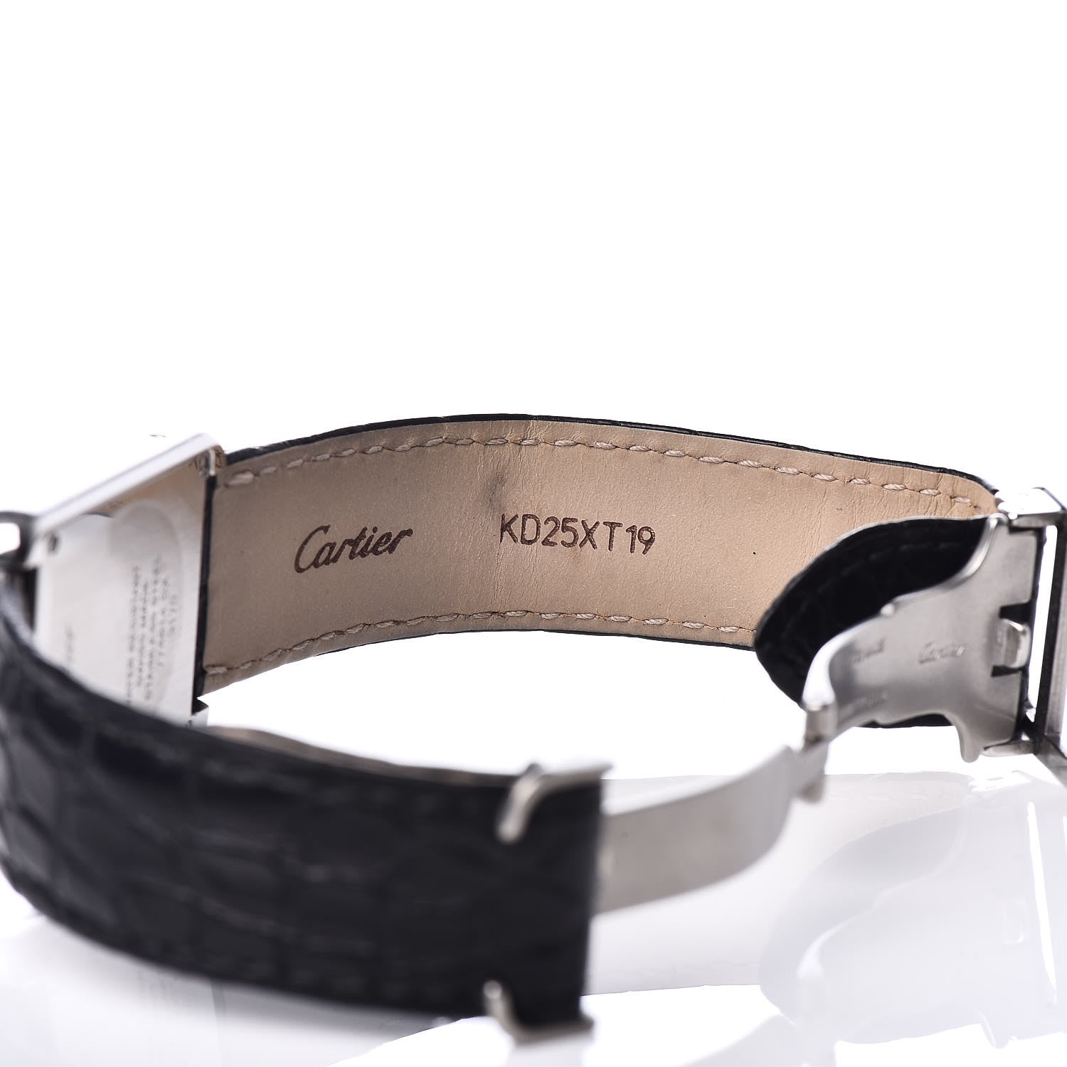Cartier Stainless Steel Alligator 24mm Tank Solo Quartz Watch 6 of 7