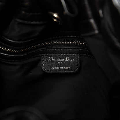 Christian Dior Lambskin Cannage Drawstring Bag Black 5 of 11