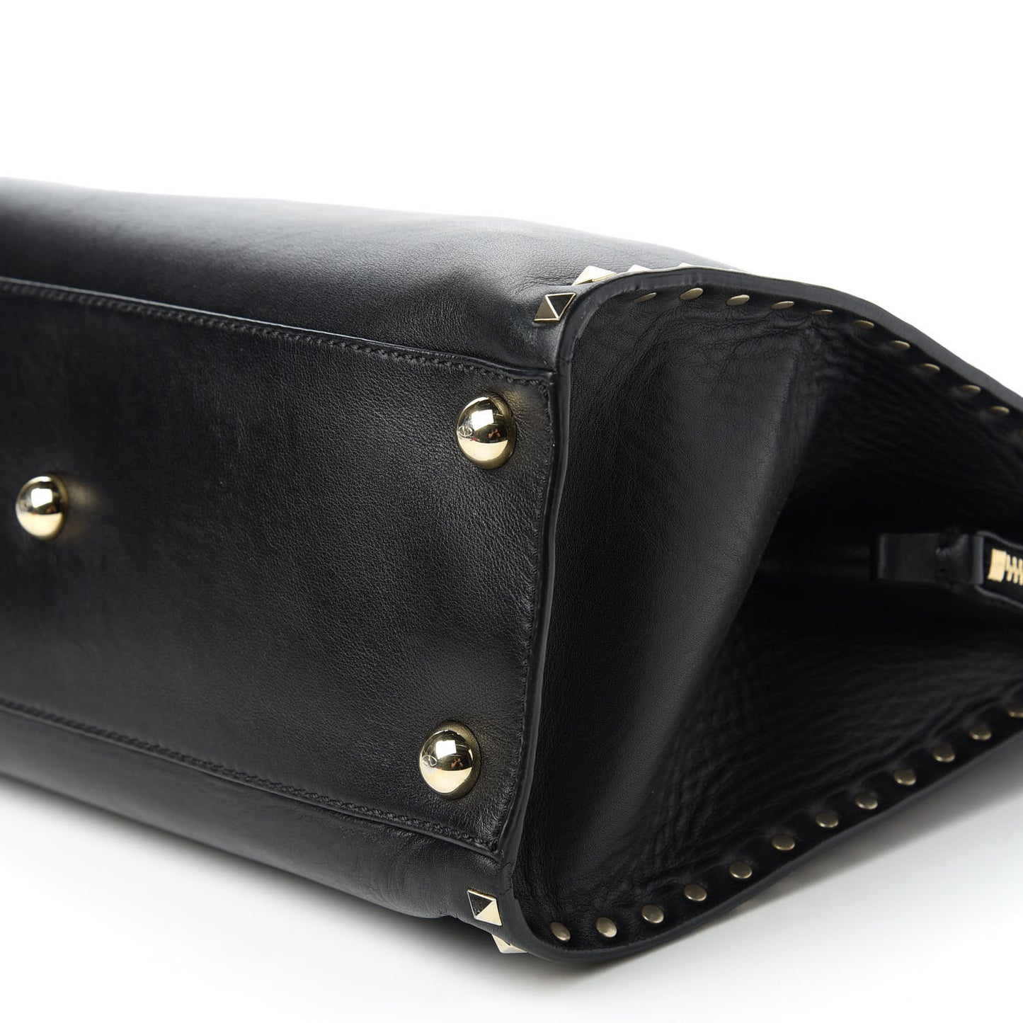 Vitello Rockstud Dome Shopper Black