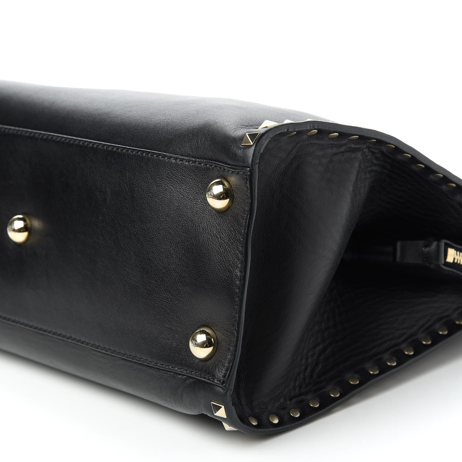 Valentino Garavani Vitello Rockstud Dome Shopper Black 7 of 10